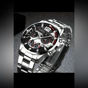 2 Pcs Silvery Quartz Watch Zinc Alloy Strap Zinc Alloy Pointer Zinc Alloy Case